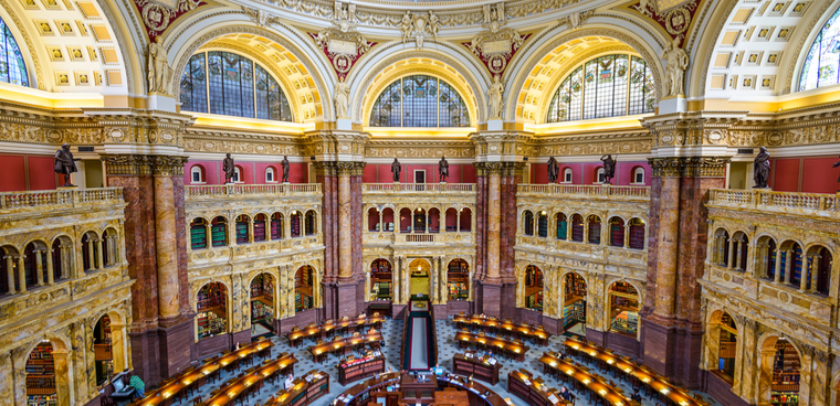 The Library of Congress in Washington. Shutterstock ID: 269901899 By Sean Pavone
