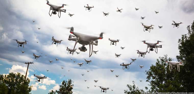 many drones in the sky (Andy Dean Photography/Shutterstock.com)