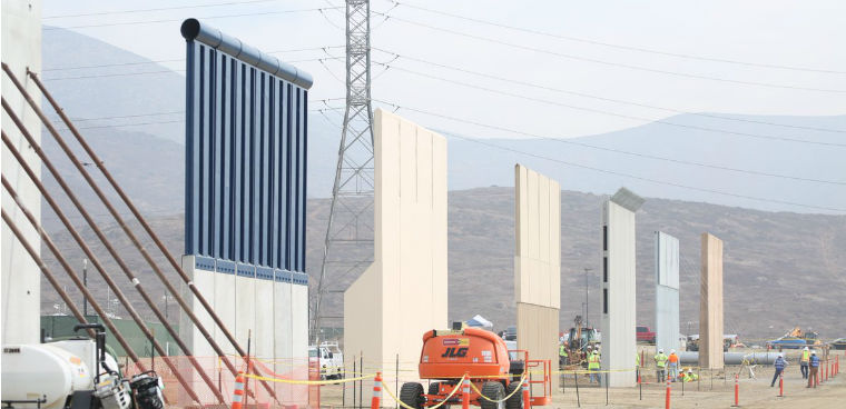 8 prototypes of the border walls as tweeted by CBP San Diego