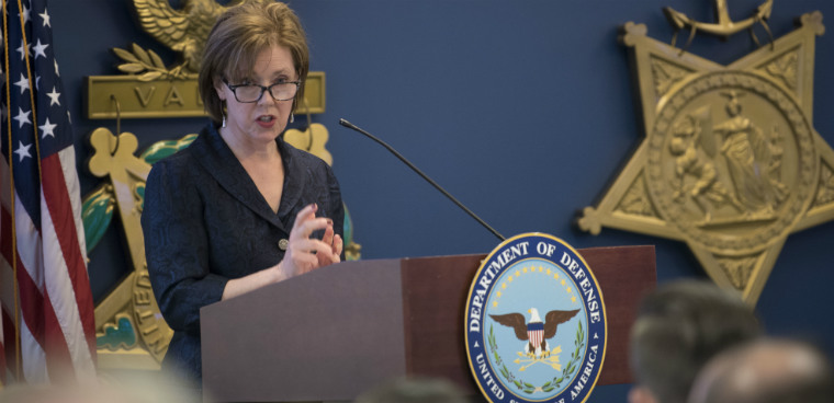  		U.S. Department of Defense Acting Chief Management Officer Lisa Hershman delivers remarks at the inaugural DOD Gears of Government Awards, at the Pentagon, Washington, D.C., May 1, 2019. (DoD photo by Lisa Ferdinando)