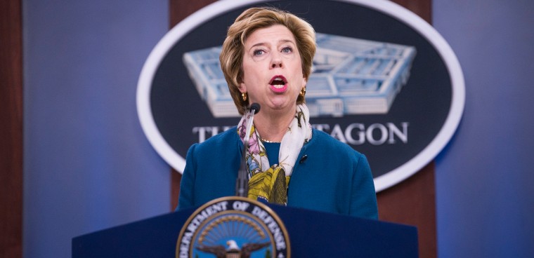 DOD acquisition chief Ellen Lord briefs the press March 25, 2020. DOD photo.