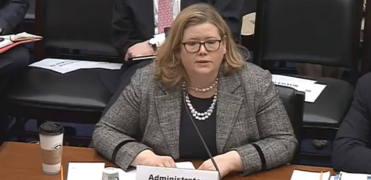 GSA administrator Emily Murphy testifies before a House panel on Feb 15 2018