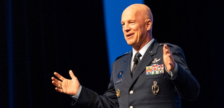 Gen. John Raymond, U.S. Space Command and Air Force Space Command commander at the Air Force Association Air, Space and Cyber Conference in National Harbor, Md., Sept. 16, 2019.  (U.S. Air Force photo by Tech. Sgt. Armando Schwier-Morales)
