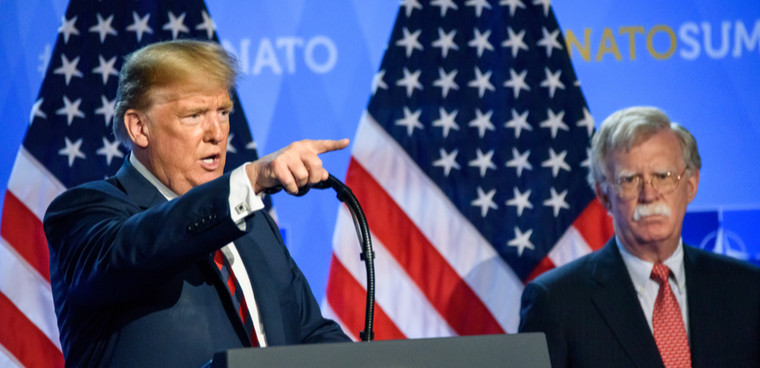 Press conference of Donald Trump, President of United States of America, during NATO (North Atlantic Treaty Organization) SUMMIT 2018  By Gints Ivuskans Shutterstock ID 1161356524