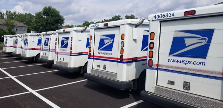 United States Postal Delivery Trucks.  Editorial credit: Eric Glenn / Shutterstock.com Royalty-free stock photo ID: 1778711108