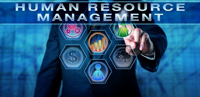 Modernized HR management image with hands