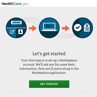 Healthcare.gov start page