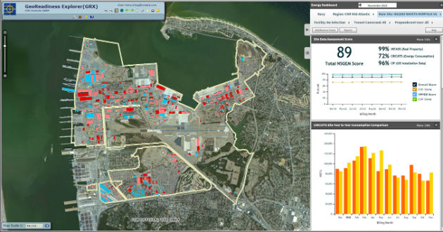Navy map of energy consumption for Naval Station Norfolk