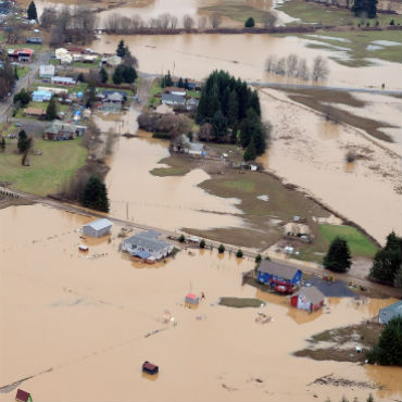 flooded town in Washington state