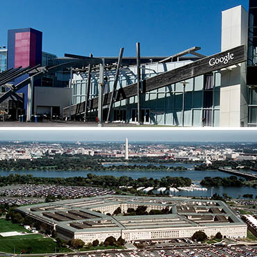 Wikimedia image: Googleplex and the Pentagon.