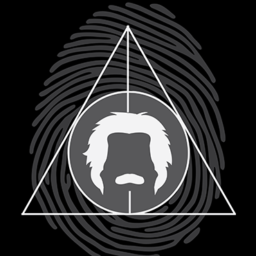 Shutterstock vectors (by rudall30 and nrey): deathly hallows symbol, fingerprint, and Einstein vector.