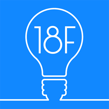 Shutterstock image (by sumkinn): light bulb vector combined with the 18F logo.