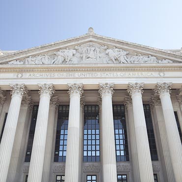 Shutterstock image: National Archives front columns.
