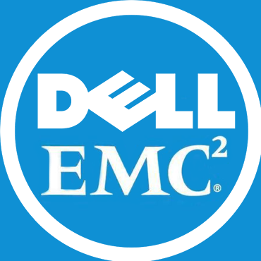 Wikimedia images: Dell and EMC logos.