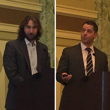 Deputy Director Michael Garcia (left) and Senior Standards and Technology Advisor Paul Grassi (right) of NIST's National Strategy for Trusted Identities in Cyberspace speaking April 29 at FCW's Creating Trusted, Identity-Driven Federal Enterprises event.