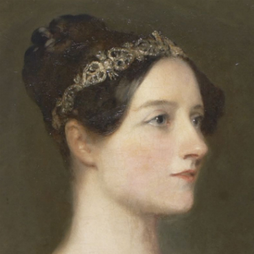Detail of portrait of Ada Lovelace by Margaret Sarah Carpenter. 