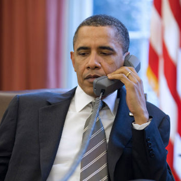 image of obama on phone