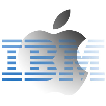 Wikipedia images: Apple and IBM logo, overlay.