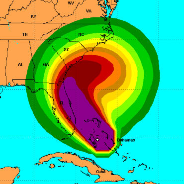 Hurricane Matthew's protected path. NOAA. 