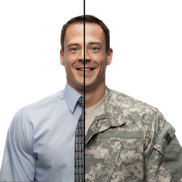 Shutterstock image. Military-civilian transition.