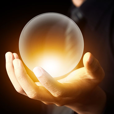 Shutterstock image: illuminated crystal ball.