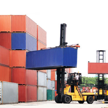 Shipping containers in port. (Shutterstock image)