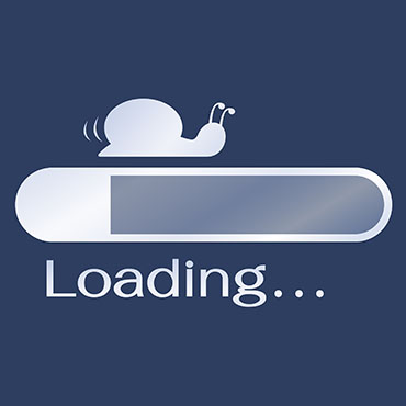 Shutterstock image (by Jesadaphorn): snail inching across a loading bar.