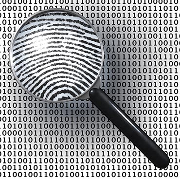 Shutterstock image: digital fingerprint, cyber crime.