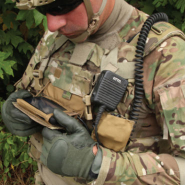 Soldier uses a Samsung device as part of the Nett Warrior project.  Photo: PEO Soldier