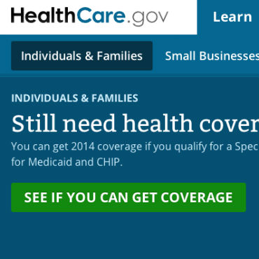 HealthCare.gov Screenshot, September 2014