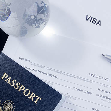 Shutterstock image: passport and visa application.