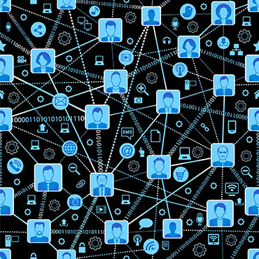 Shutterstock image: social network, data distribution.