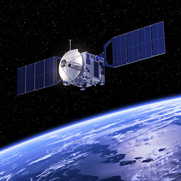 Shutterstock image: satellite in orbit.