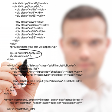 image of man and programming code