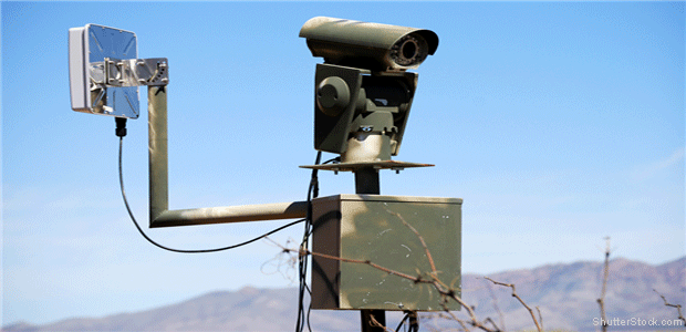 Surveillance camera in the desert